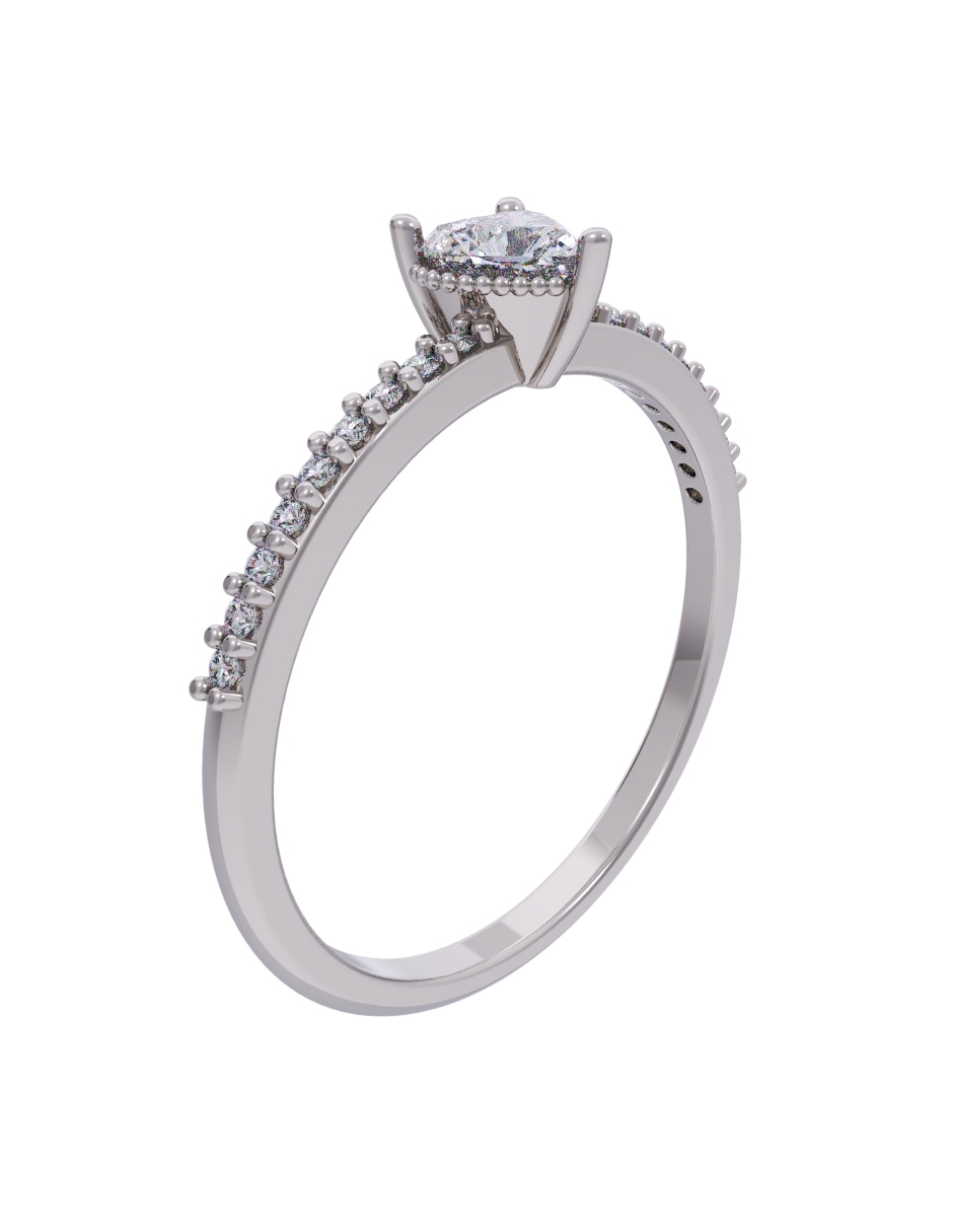 Anillo de compromiso de oro 14 k diamante 3