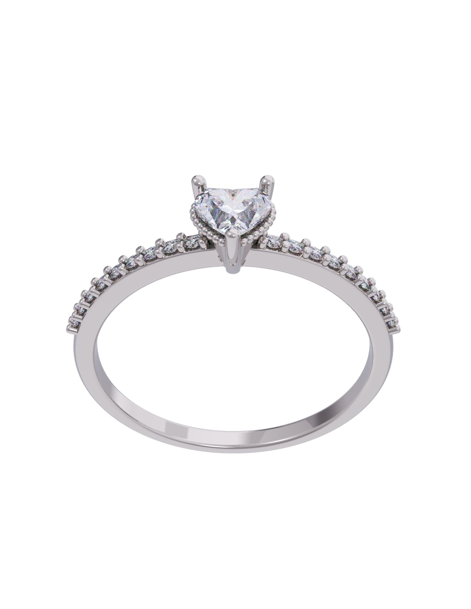 Anillo de compromiso de oro 10 k diamante 2