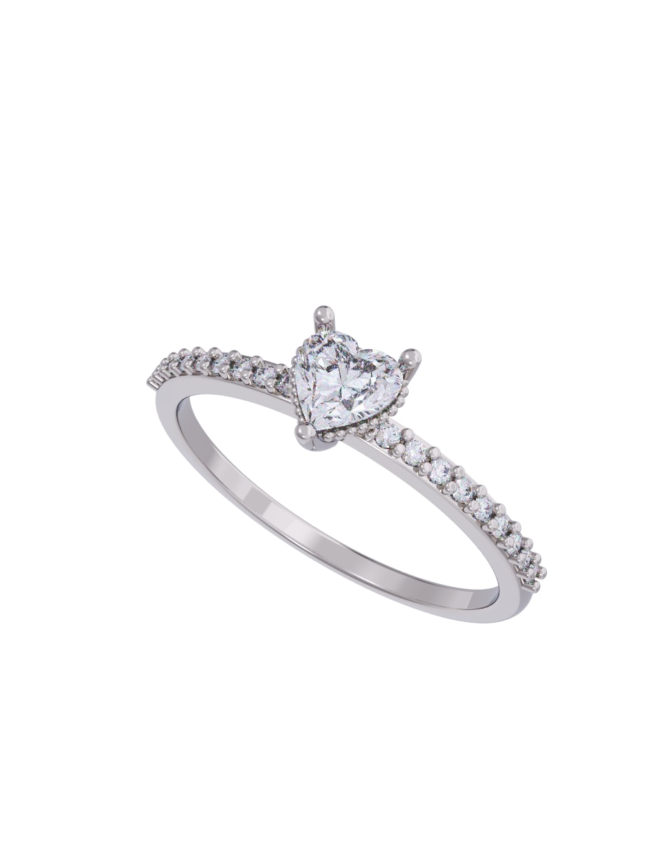 Anillo de compromiso de oro 10 k diamante 4