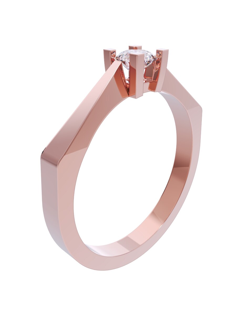 Anillo de compromiso de oro 14 k Diamantes Fonelli diamante 3