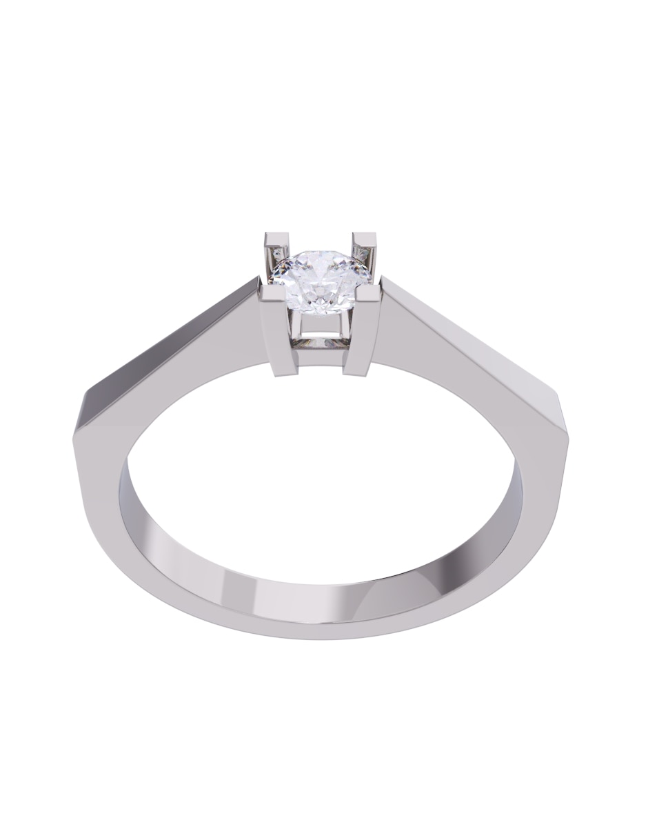 Anillo de compromiso de oro 10 k diamante 2
