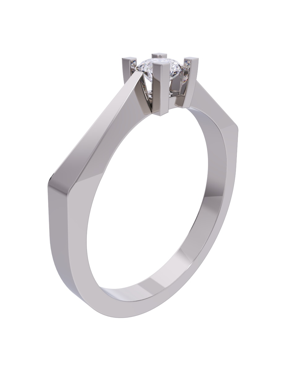 Anillo de compromiso de oro 10 k diamante 3