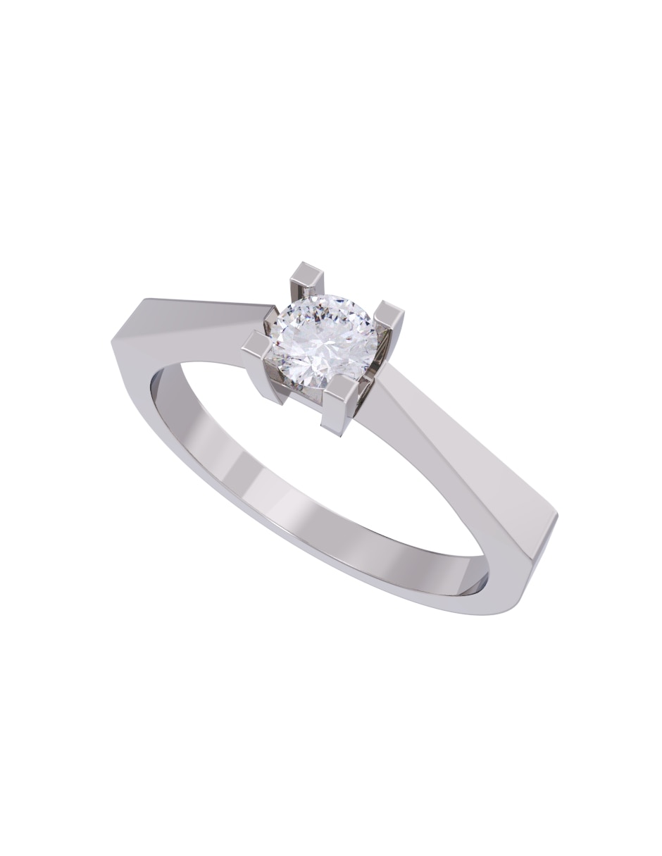Anillo de compromiso de oro 10 k diamante 4