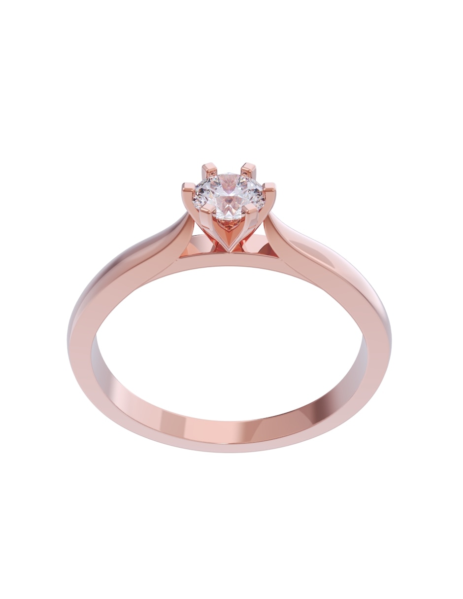 Anillo de compromiso de oro 10 k diamante 2