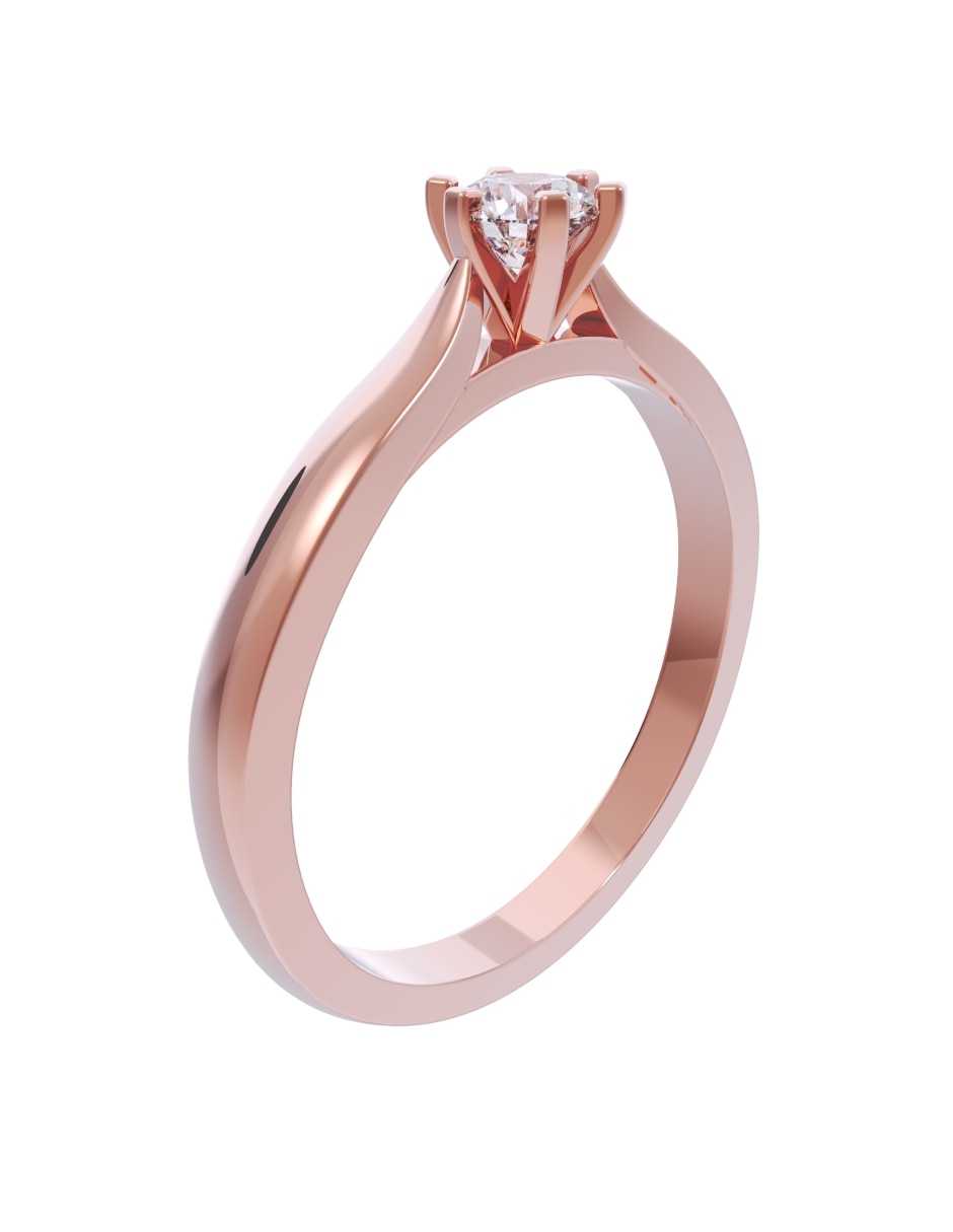 Anillo de compromiso de oro 10 k diamante 3