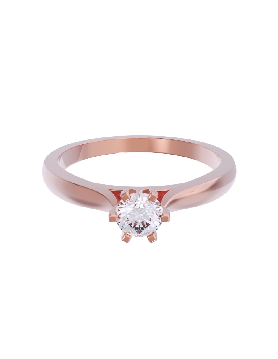 Anillo de compromiso de oro 14 k diamante 1