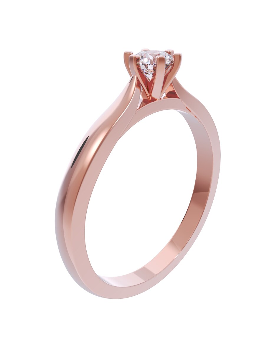 Anillo de compromiso de oro 14 k diamante 3