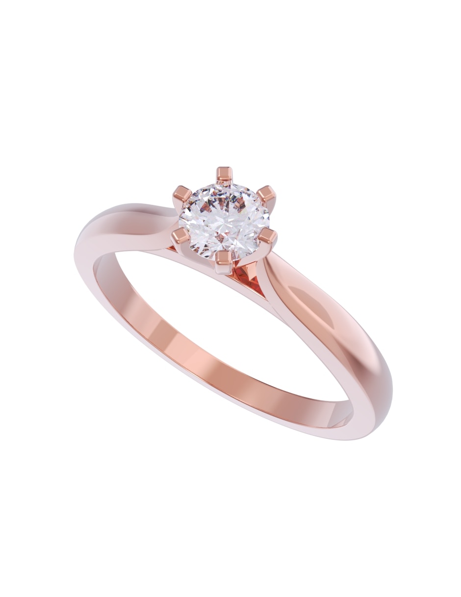 Anillo de compromiso de oro 14 k diamante 4