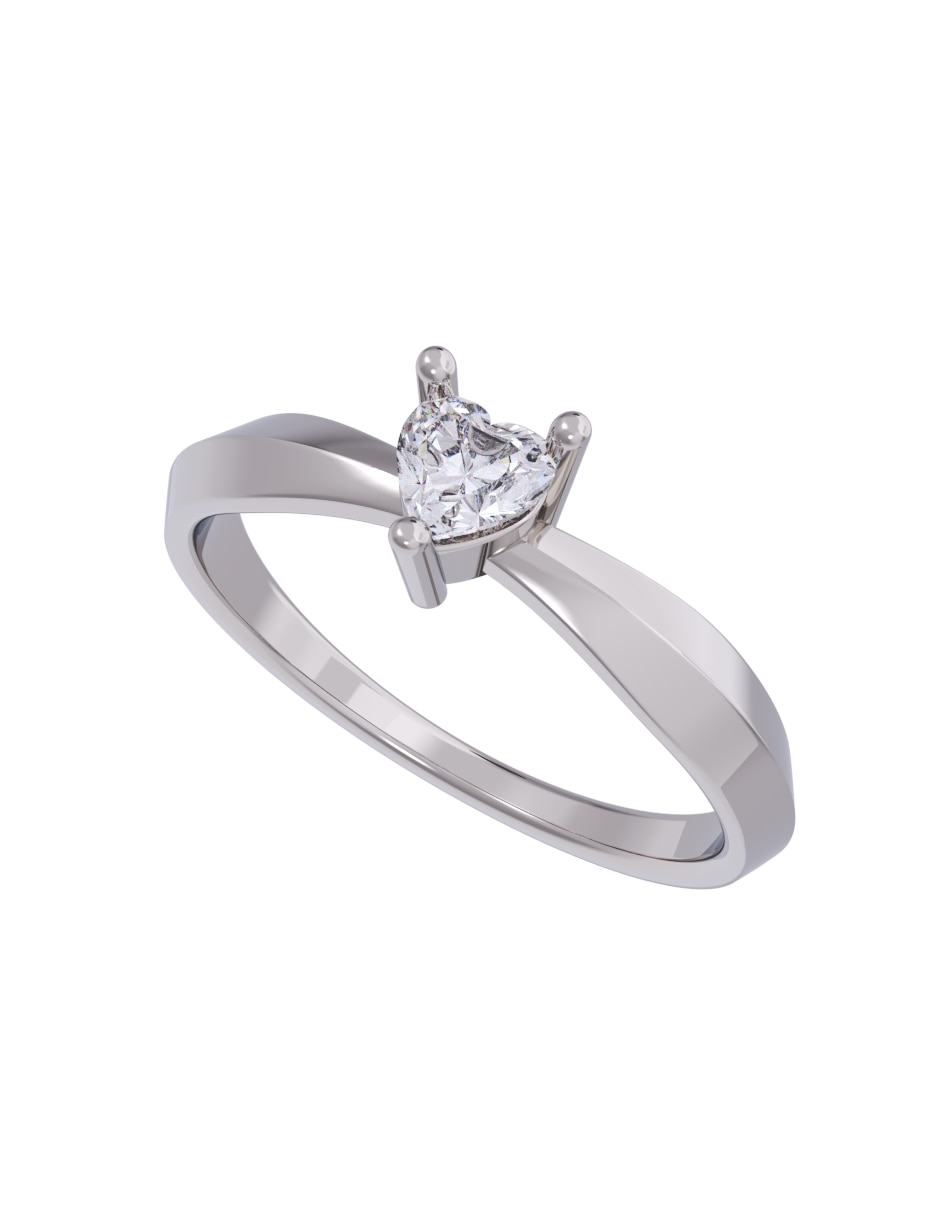 Anillo de compromiso de oro 14 k diamante 4