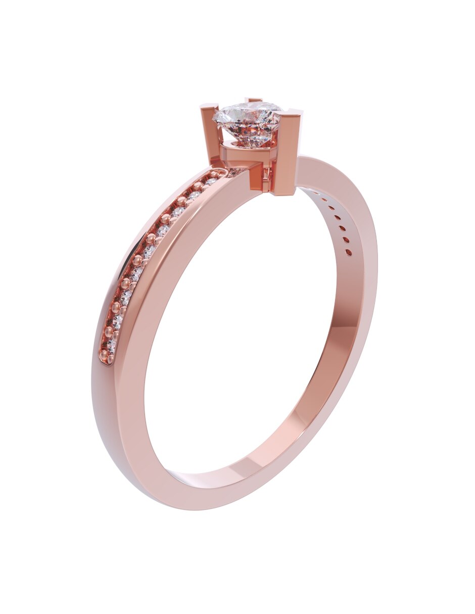 Anillo de compromiso de oro 14 k Diamantes Fonelli diamante 3