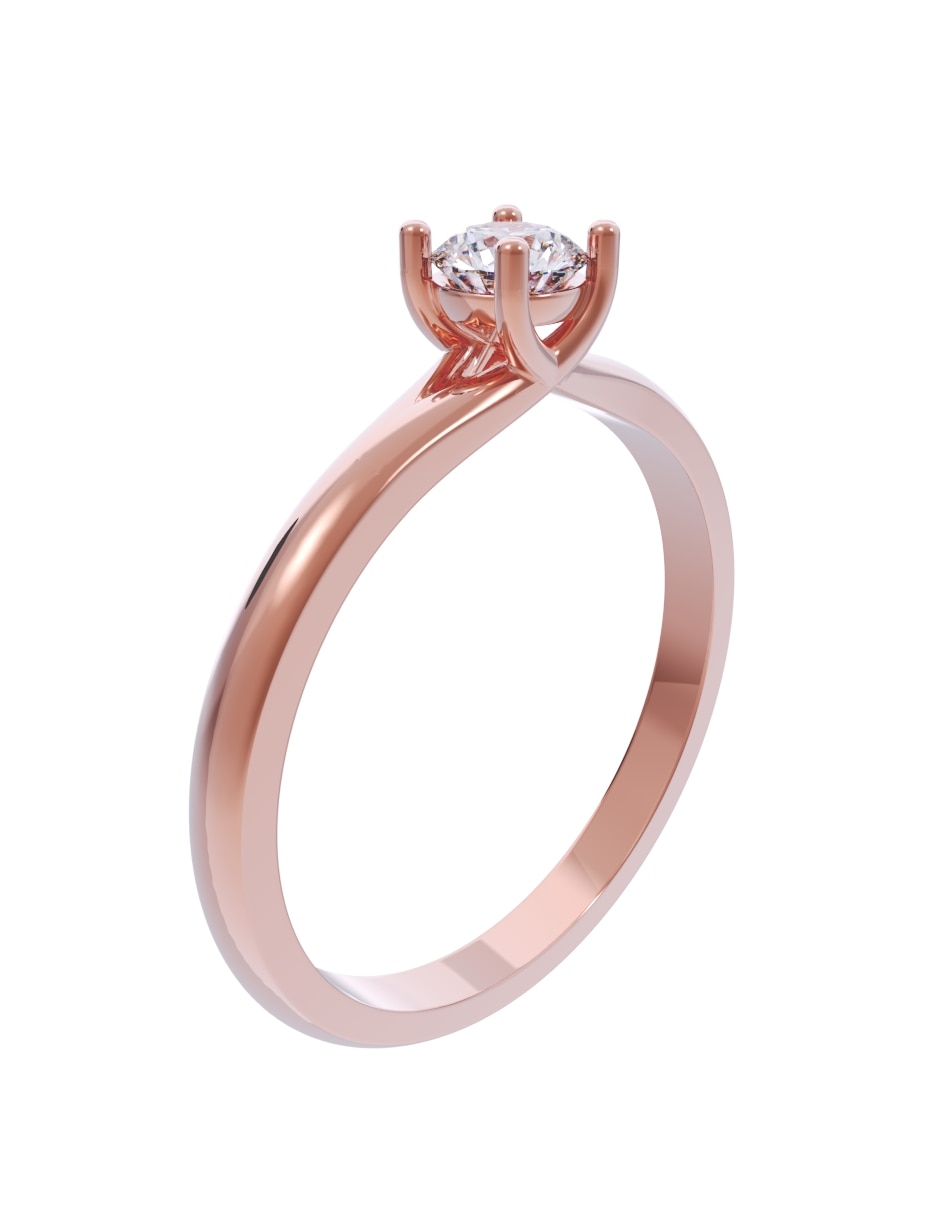 Anillo de compromiso de oro 14 k Diamantes Fonelli diamante 3