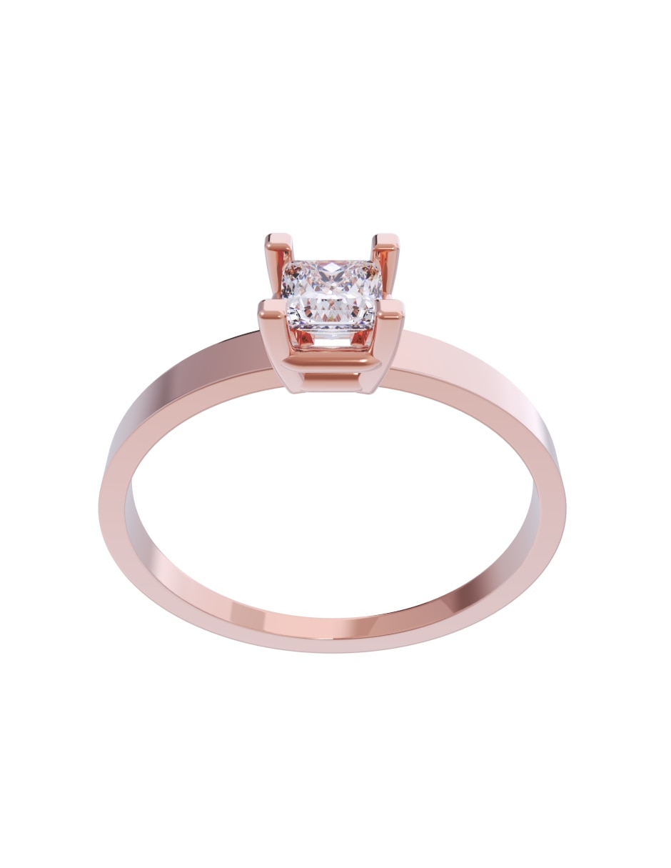 Anillo de compromiso de oro 14 k diamante 2