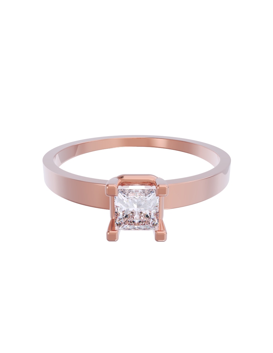 Anillo de compromiso de oro 10 k diamante 1