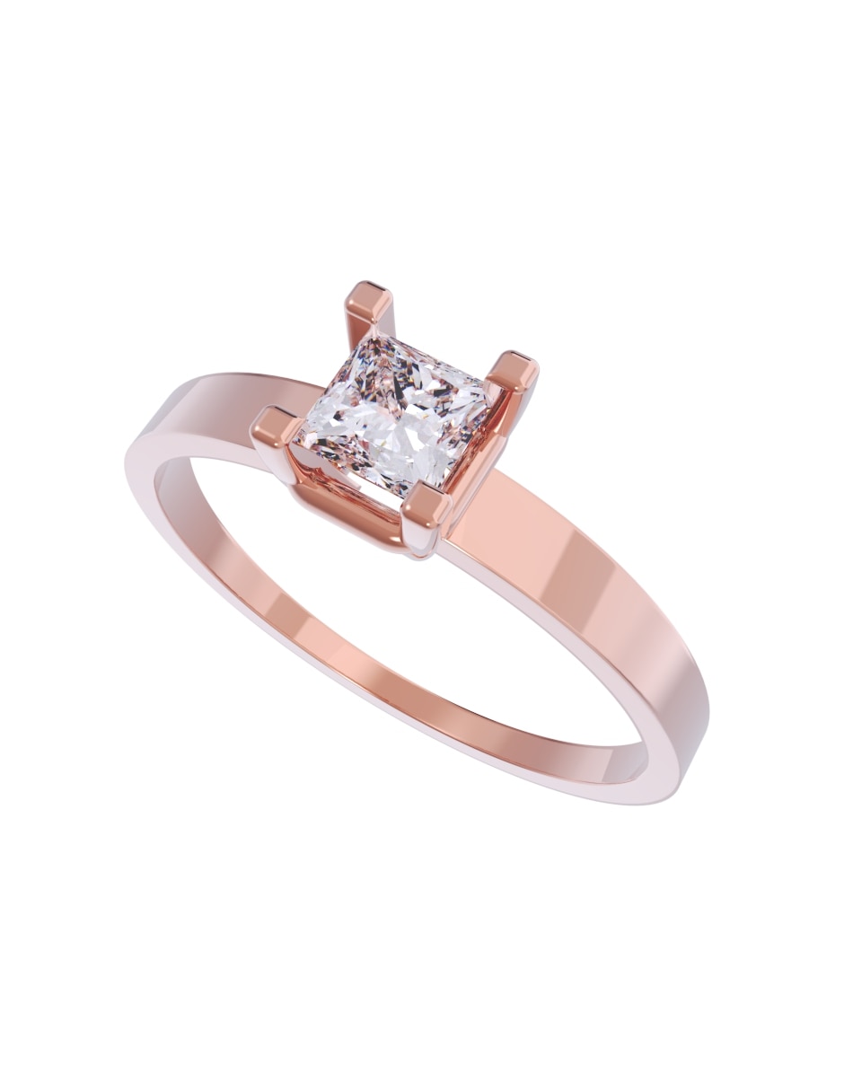 Anillo de compromiso de oro 10 k diamante 4