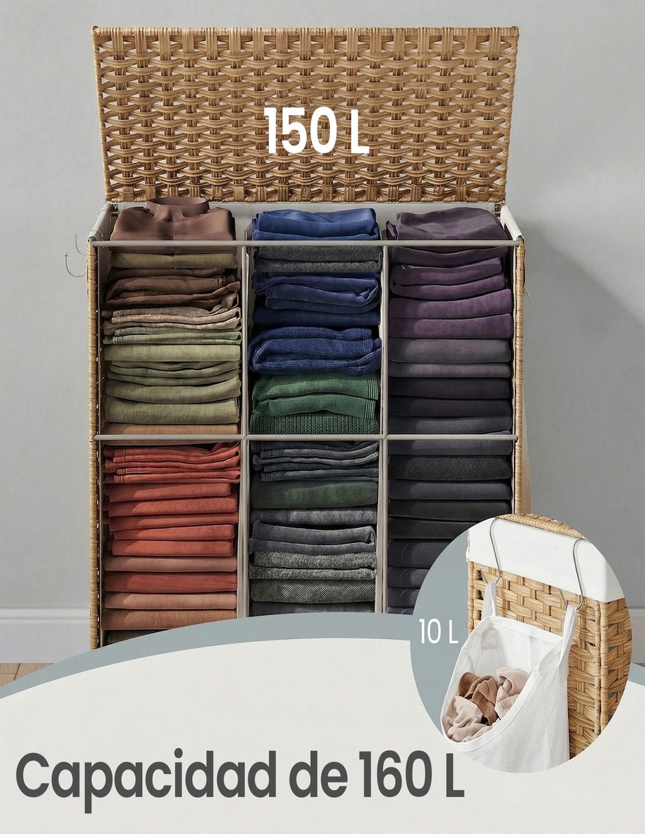 Cesto para ropa eliott de plástico 2