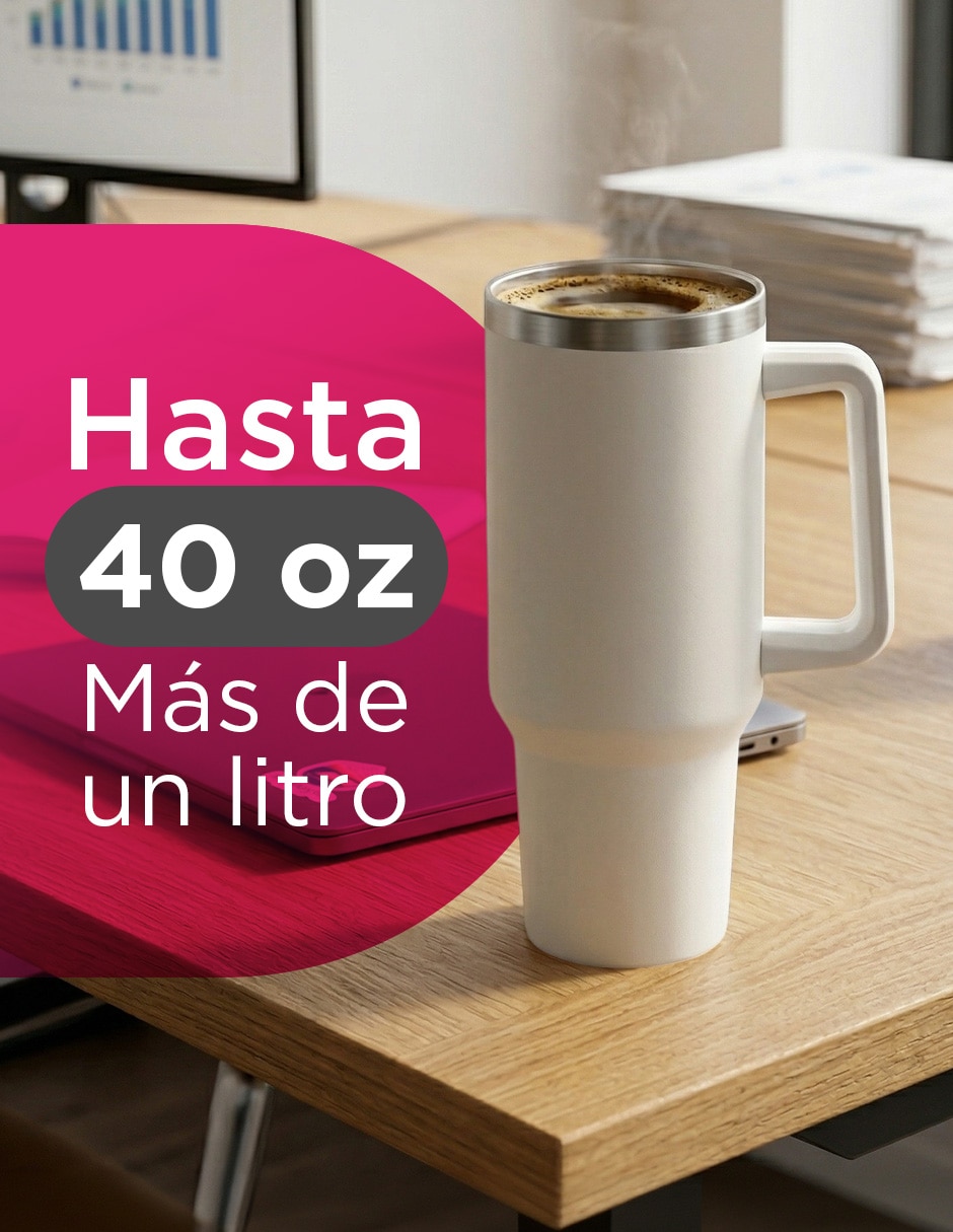Termo set 8 termos vittorio 40 oz blanco con tapa a presión 4