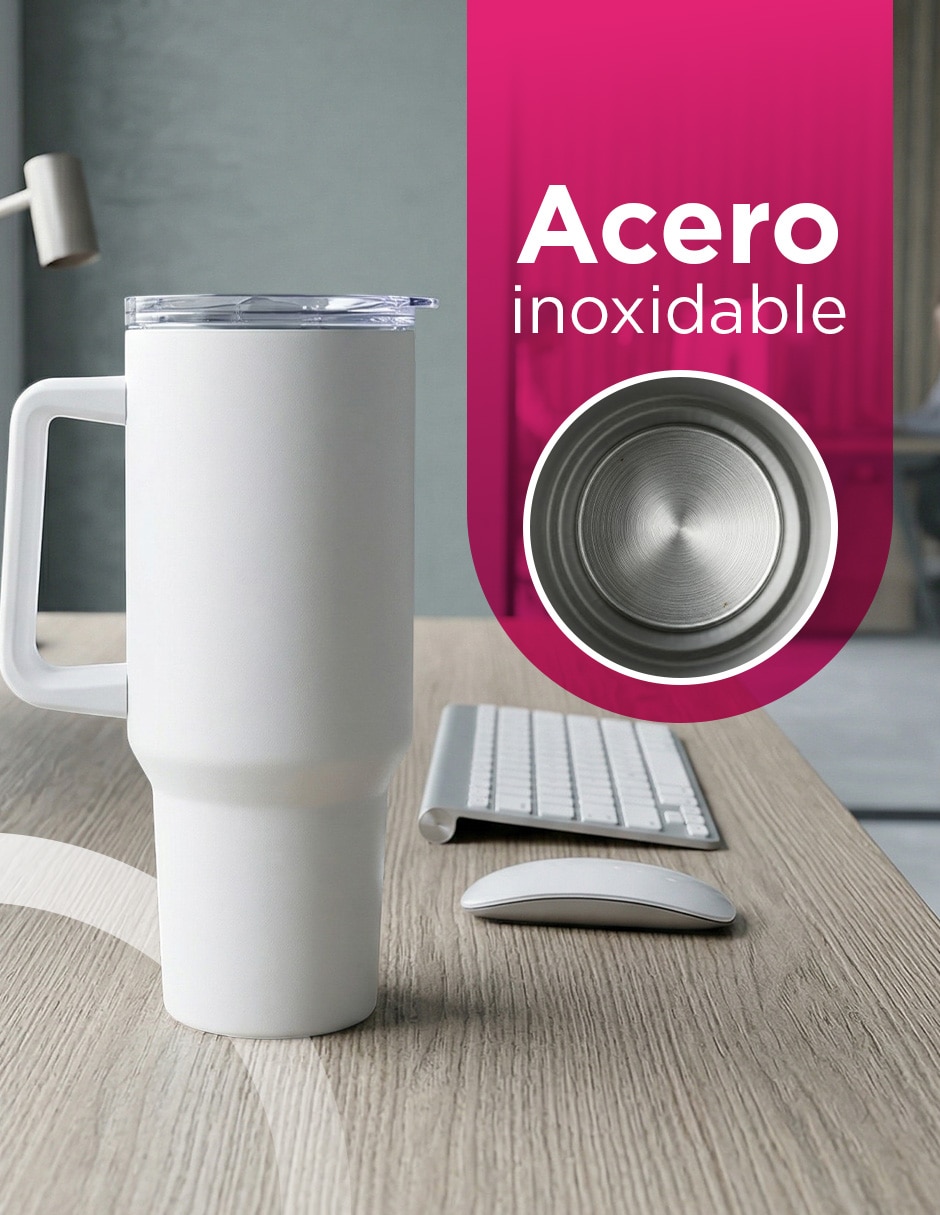 Termo set 8 termos vittorio 40 oz blanco con tapa a presión 6