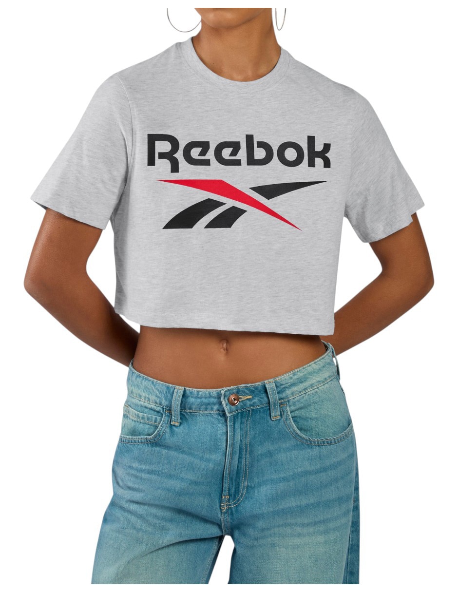 Manga Corta Crop Top Cuello Redondo Para Mujer