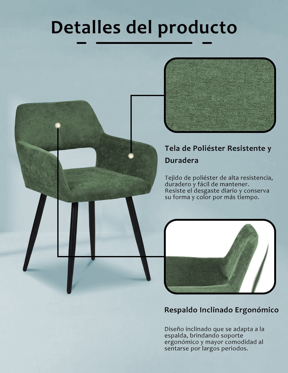 Silla de comedor de tela 12