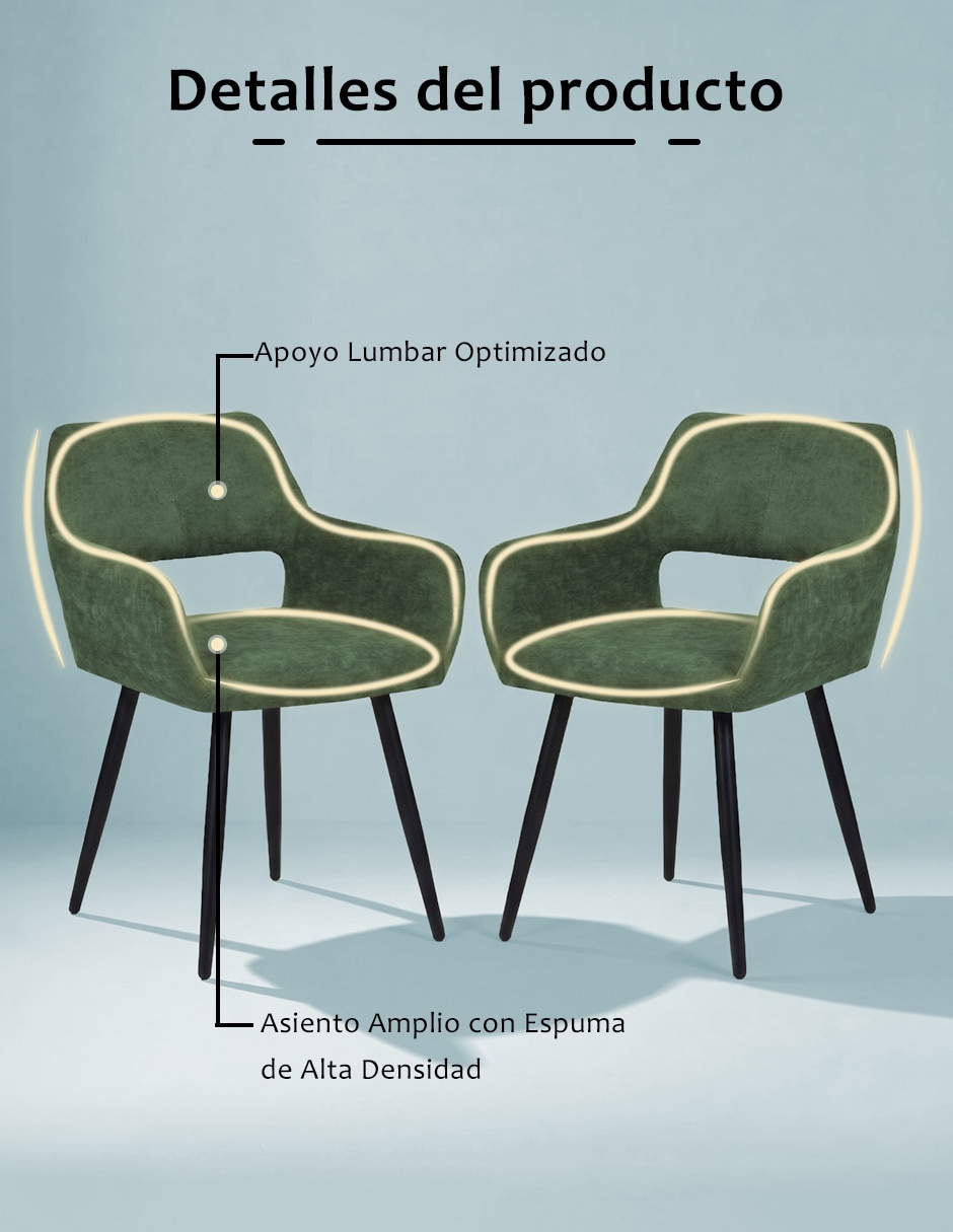 Silla de comedor de tela 3