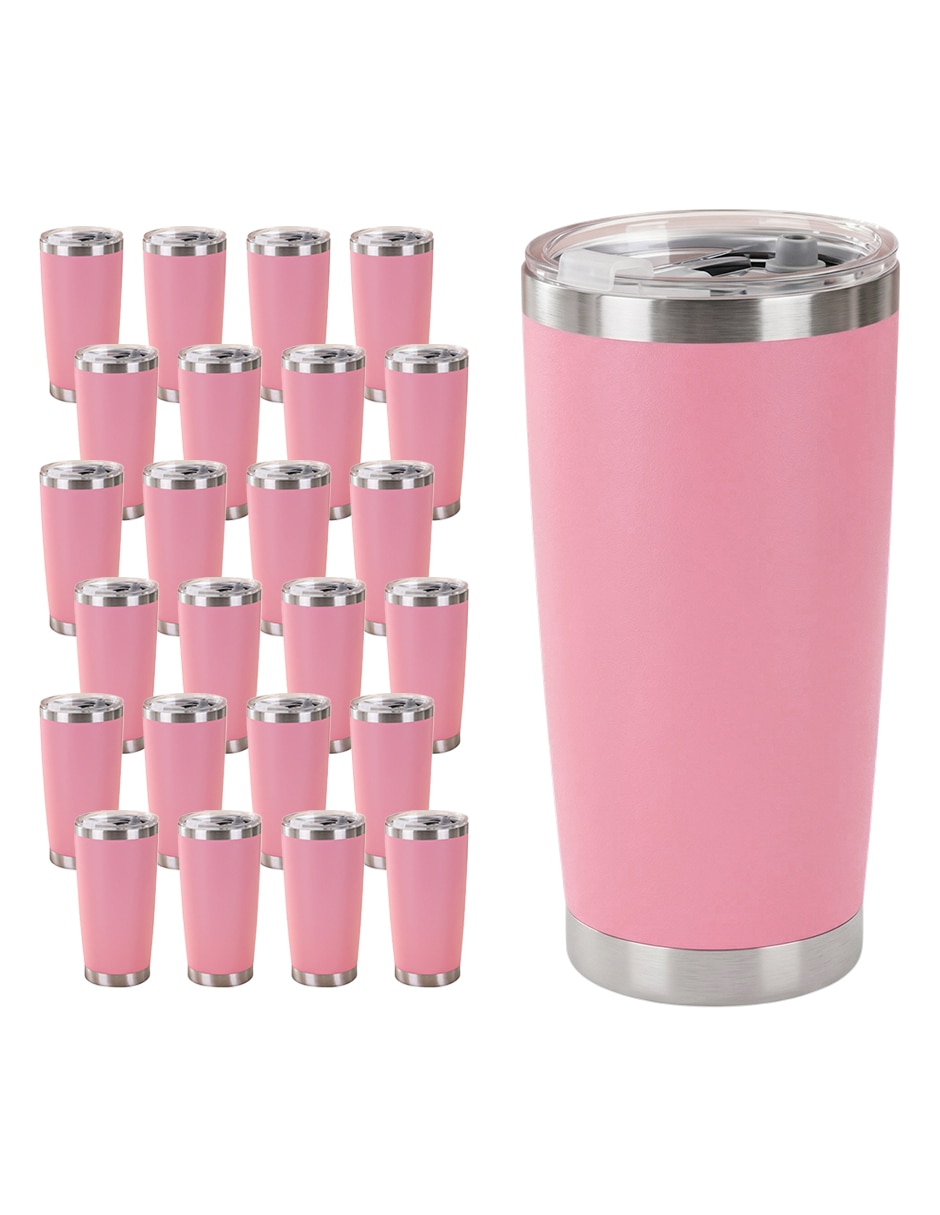 Termo set 25 termos giulia 20 oz rosa con tapa a presión Termo set 25 termos giulia 20 oz rosa con tapa a presión