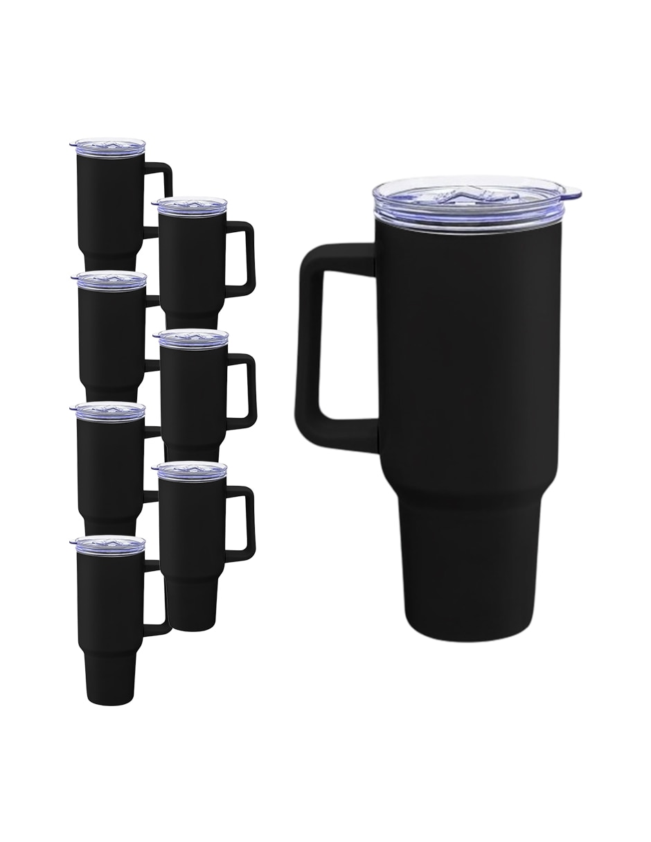 Termo set 8 termos vittorio 40 oz negro con tapa a presión Termo set 8 termos vittorio 40 oz negro con tapa a presión
