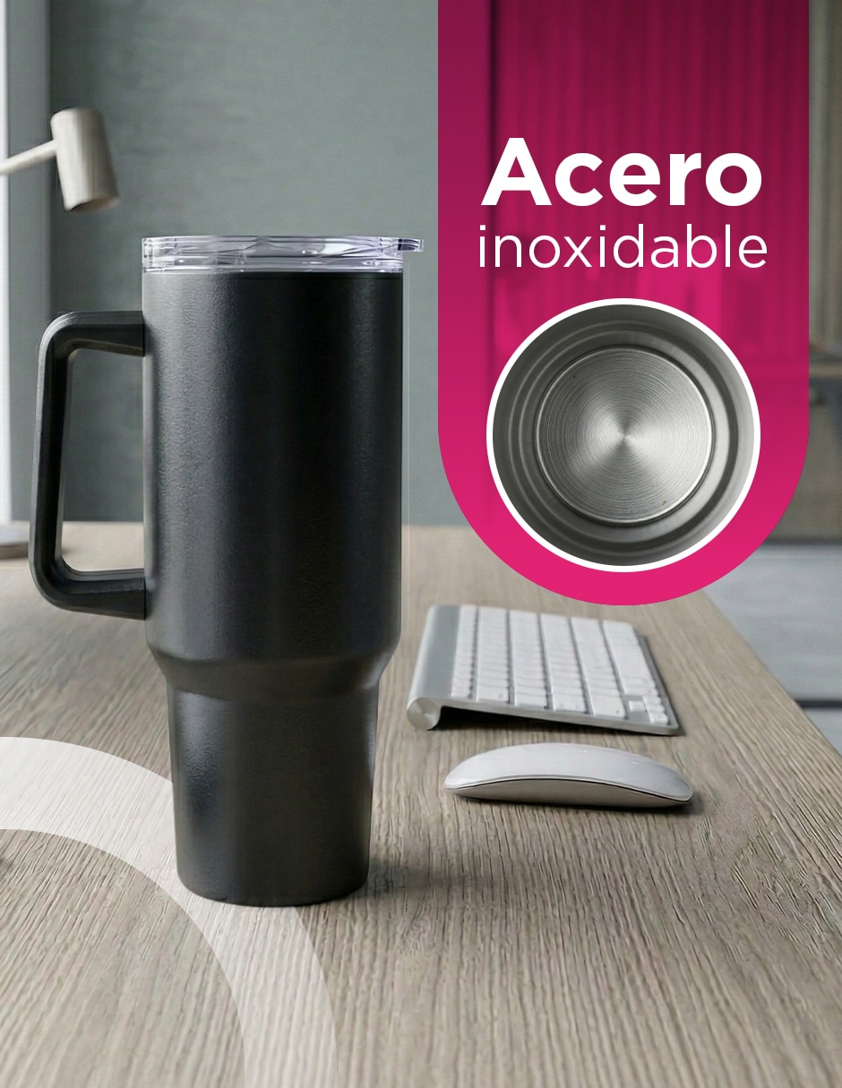 Termo set 8 termos vittorio 40 oz negro con tapa a presión 6