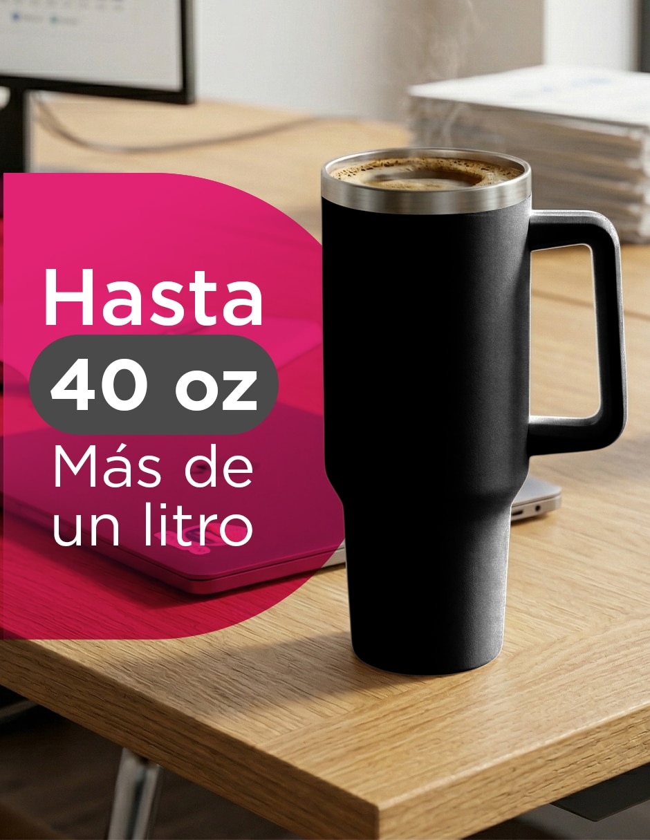 Termo set 8 termos vittorio 40 oz negro con tapa a presión 7