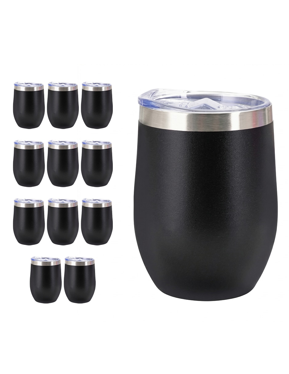 Termo set 50 copa huevo kopp 12 oz negro con tapa a presión Termo set 50 copa huevo kopp 12 oz negro con tapa a presión
