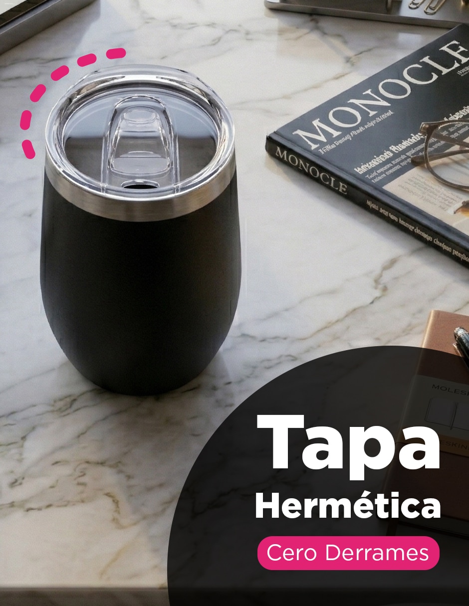 Termo set 50 copa huevo kopp 12 oz negro con tapa a presión 5