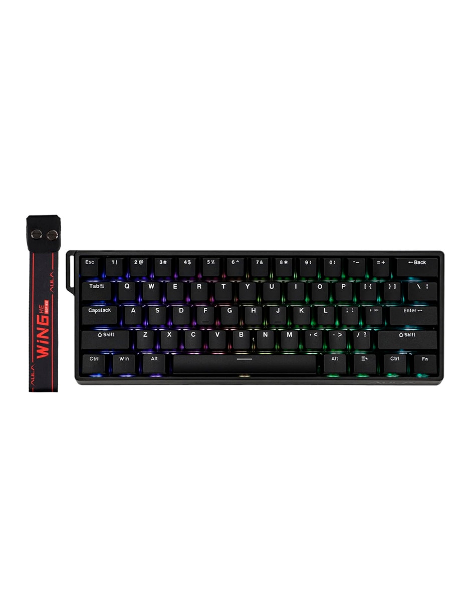 Teclado gamer usb-c qwert inglés con interruptor lineal (red black) win 60