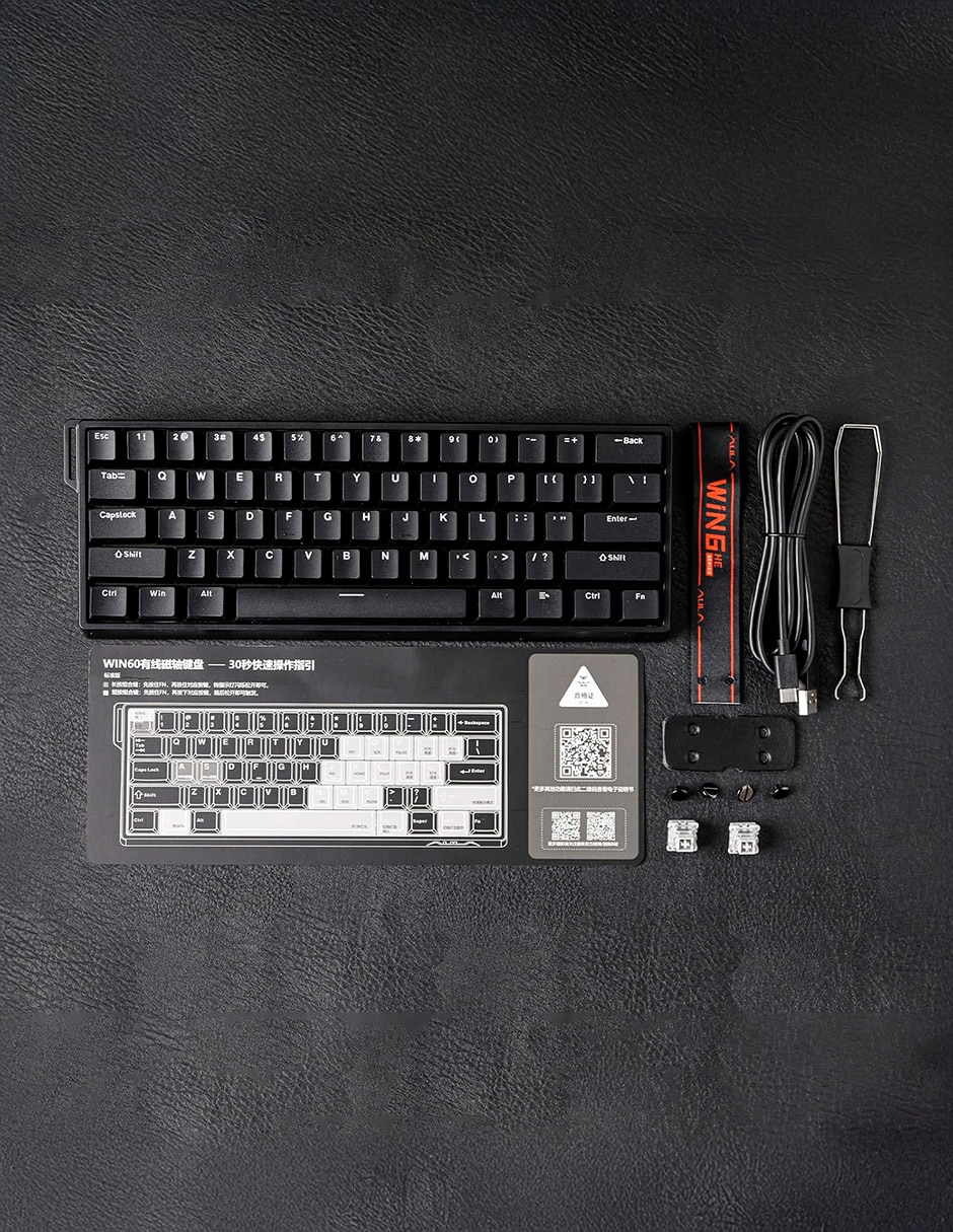 Teclado gamer usb-c qwert inglés con interruptor lineal (red black) win 60 5