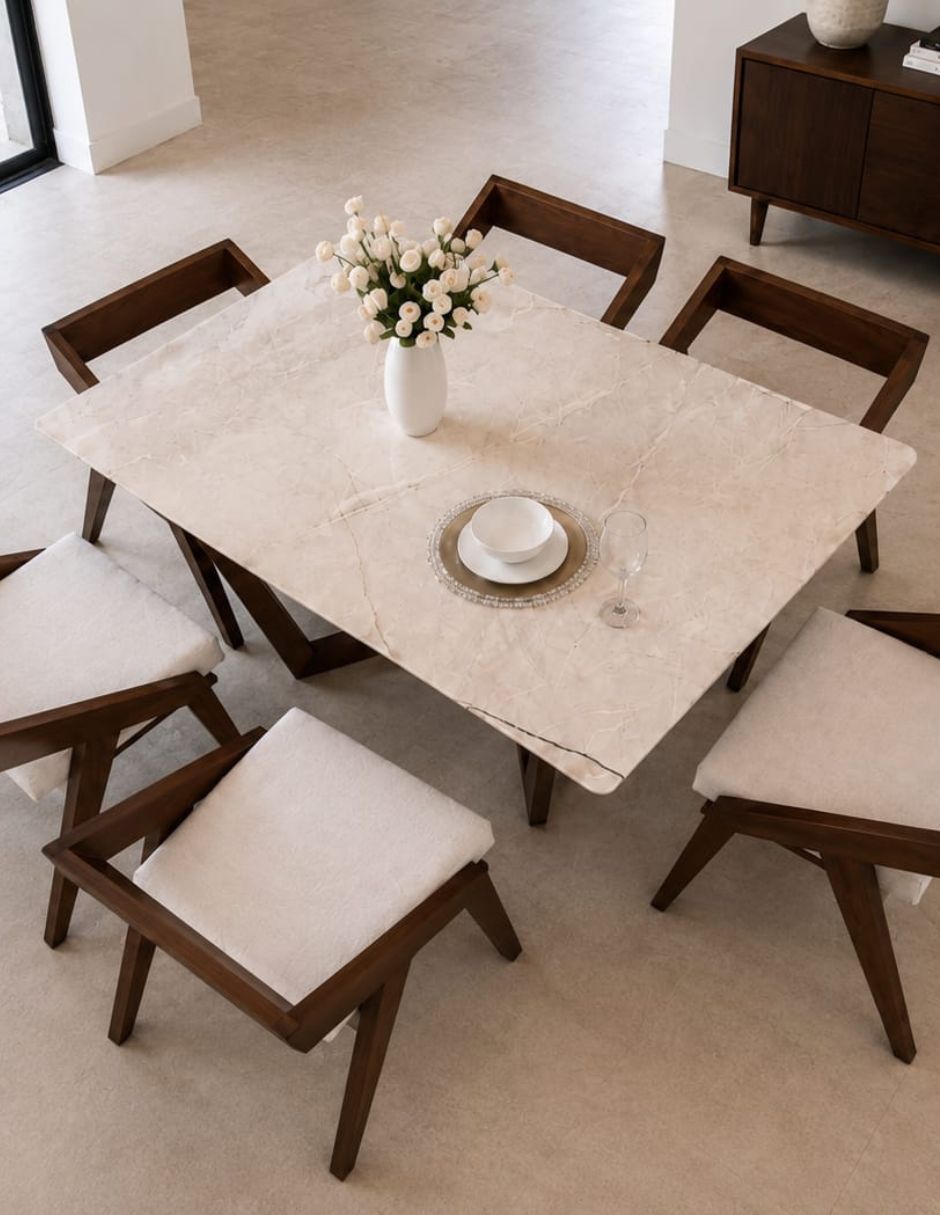 Comedor comedor para 6 personas de mármol 2