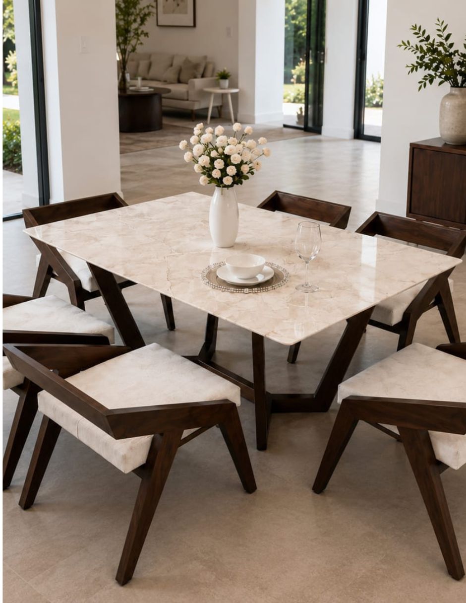 Comedor comedor para 6 personas de mármol 4