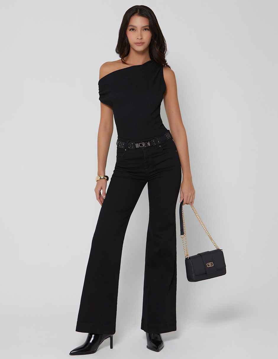 Jeans regular campana cintura indigo miner para mujer 5
