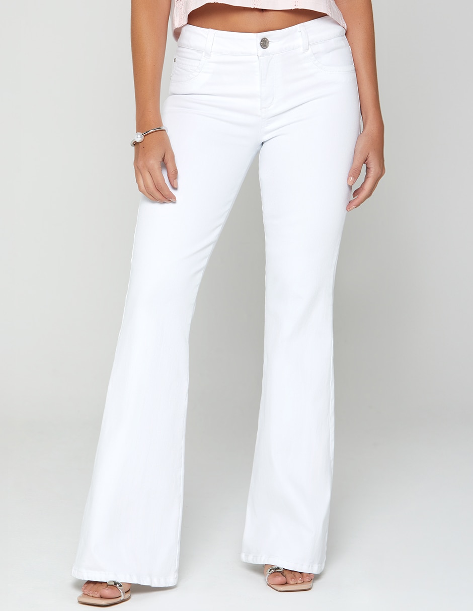 Jeans regular campana cintura indigo alberta para mujer