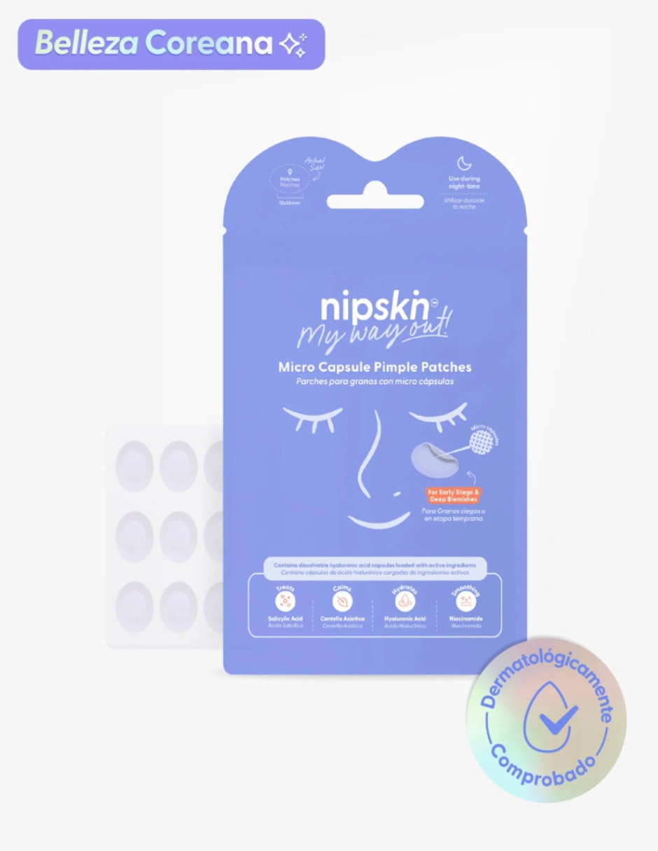 Parches para acné Pimple Patch con micro cápsulas My Way Out Nipskin Parches para acné Pimple Patch con micro cápsulas My Way Out Nipskin