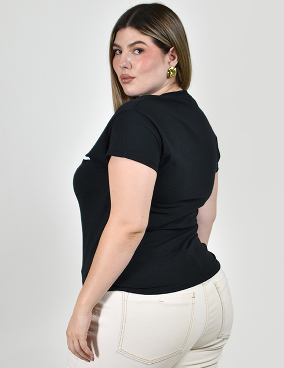Manga Corta Roman Fashion Cuello Redondo Para Mujer