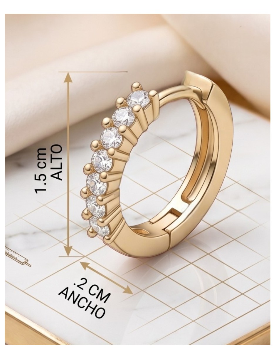 Huggies joyería de oro laminado 14 k con acabado brillante zirconia cúbica 6