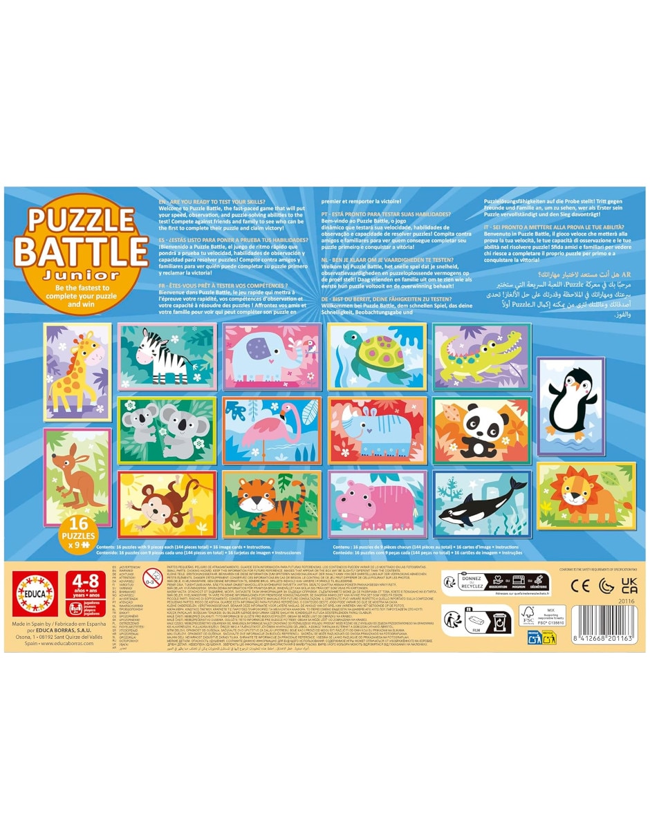Rompecabezas animales puzzle battle jr. Animals 144 piezas 3