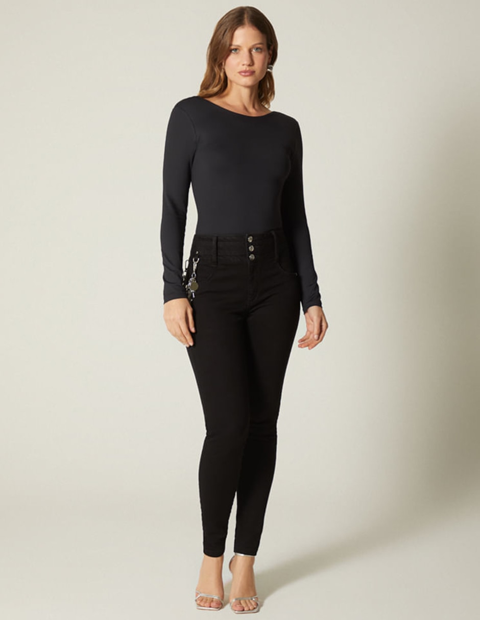 Jeans regular ultra slim cintura alta indigo miner para mujer 6