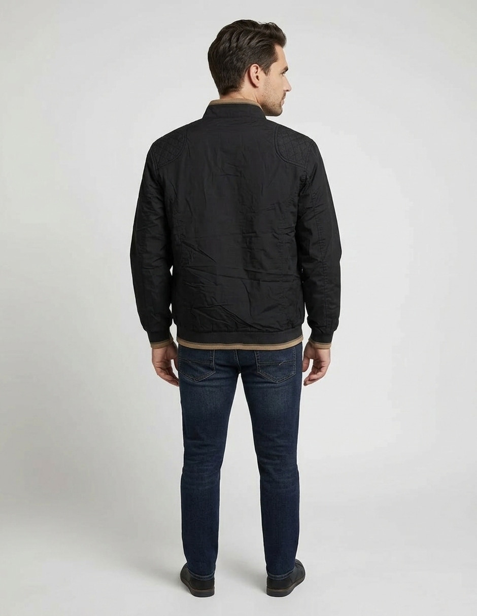 Chamarra bomber polo retro of yatch londonde algodón cuello a contraste para hombre
