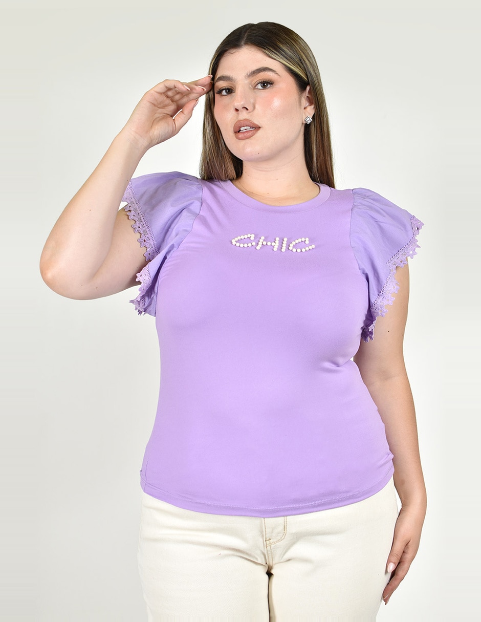 Blusa roman fashion manga corta para mujer