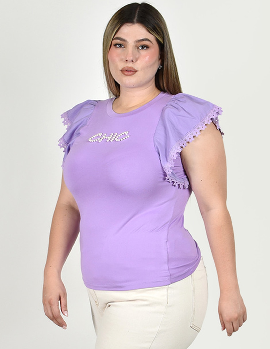 Blusa roman fashion manga corta para mujer