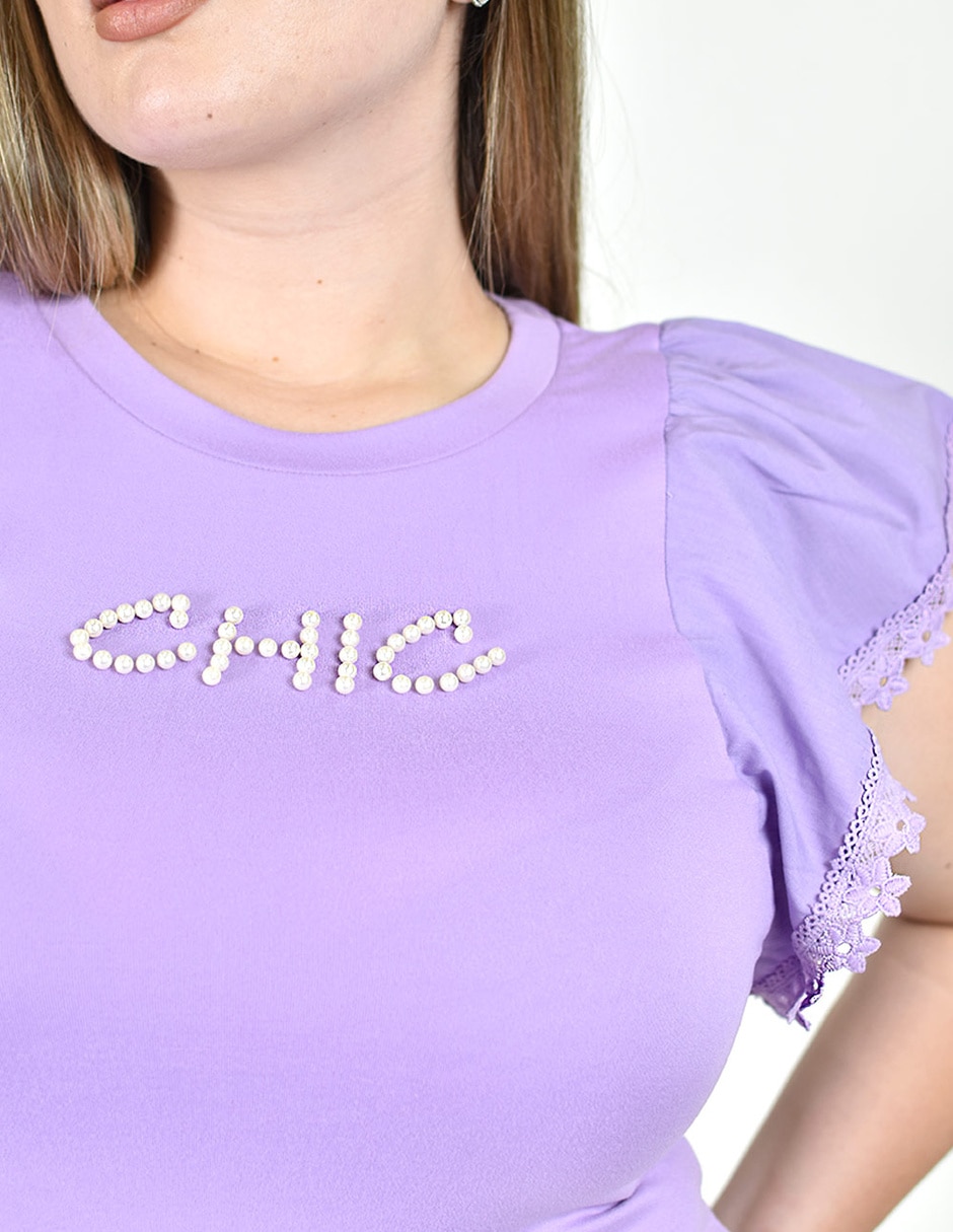 Blusa roman fashion manga corta para mujer