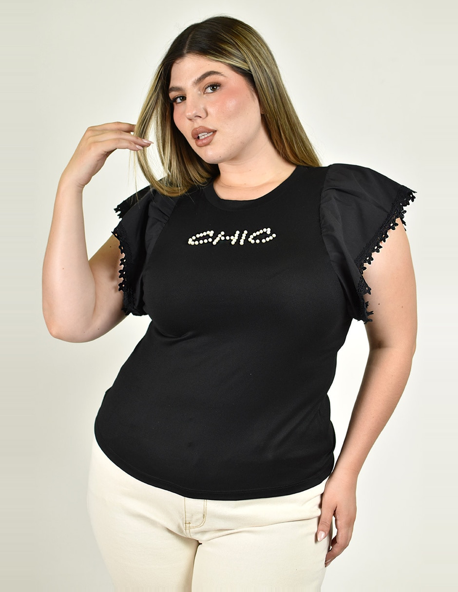 Blusa roman fashion manga corta para mujer
