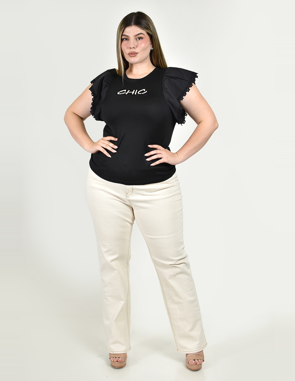 Blusa roman fashion manga corta para mujer