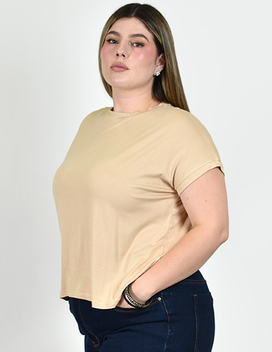 Manga Corta Cuello Redondo Para Mujer 2