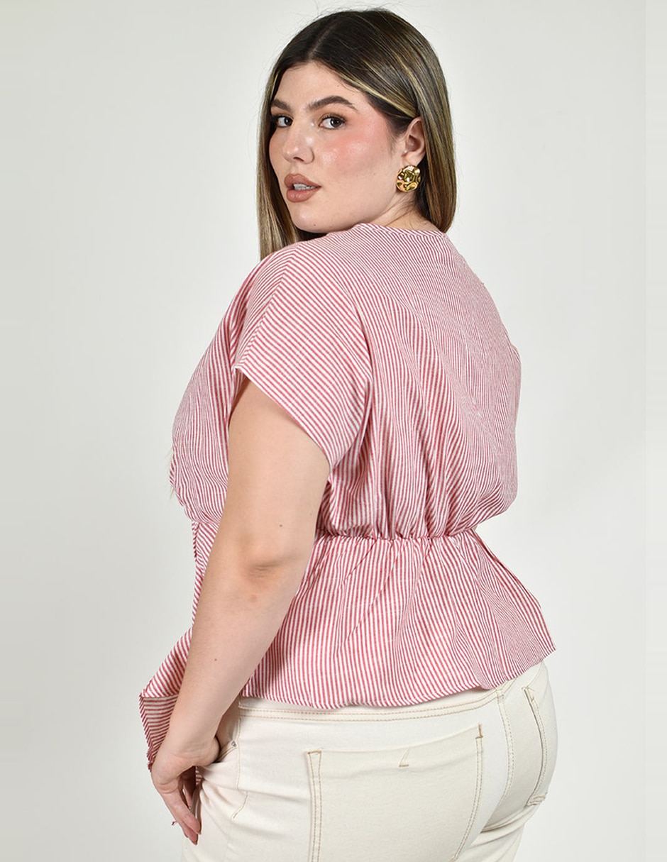 Blusa roman fashion manga corta para mujer