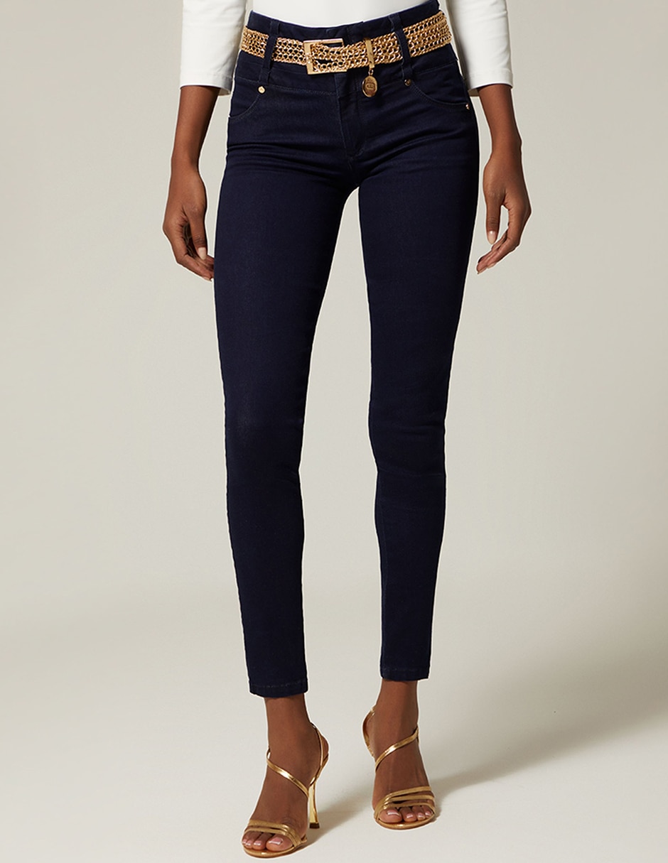 Jeans regular ultra slim cintura studio f indigo estocolmo para mujer